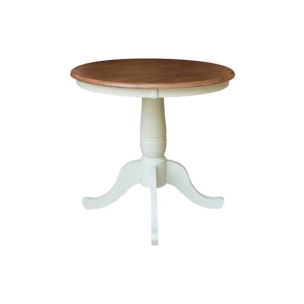 Whitewood Industries Rectangular Fixed Top Pedestal Table, 30 in W, 29.1 in L, 30 in H, Parawood, Hickory/Shell - K79-30RT