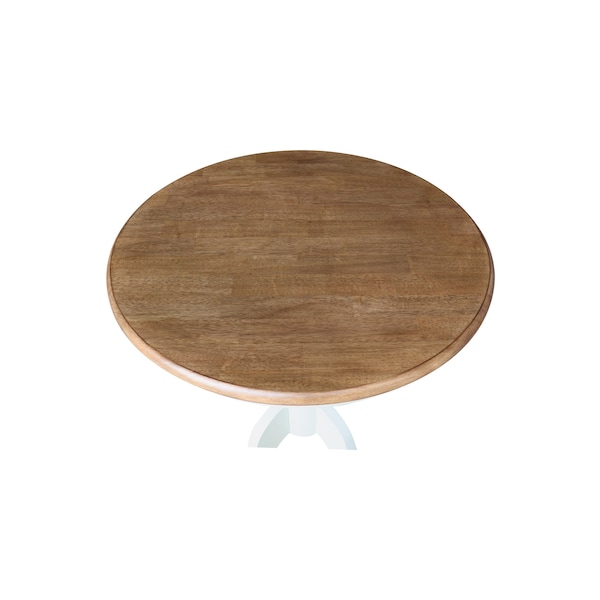 Whitewood Industries Rectangular Fixed Top Pedestal Table, 30 in W, 29.1 in L, 30 in H, Parawood, Hickory/Shell - K79-30RT