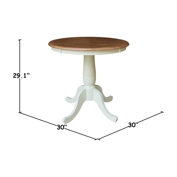 Whitewood Industries Rectangular Fixed Top Pedestal Table, 30 in W, 29.1 in L, 30 in H, Parawood, Hickory/Shell - K79-30RT