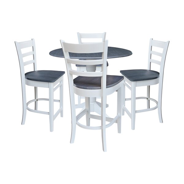 Whitewood Industries Extension Dining Tables, 45 in L, 38 in H, Parawood, 5 Piece Set - K05-42DPT-27-S61724