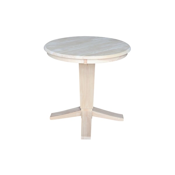 International Concepts 30 in. Solid Wood Round Top Pedestal Dining Table - 29.9 in. High, Unfinished - K-30RT-23B