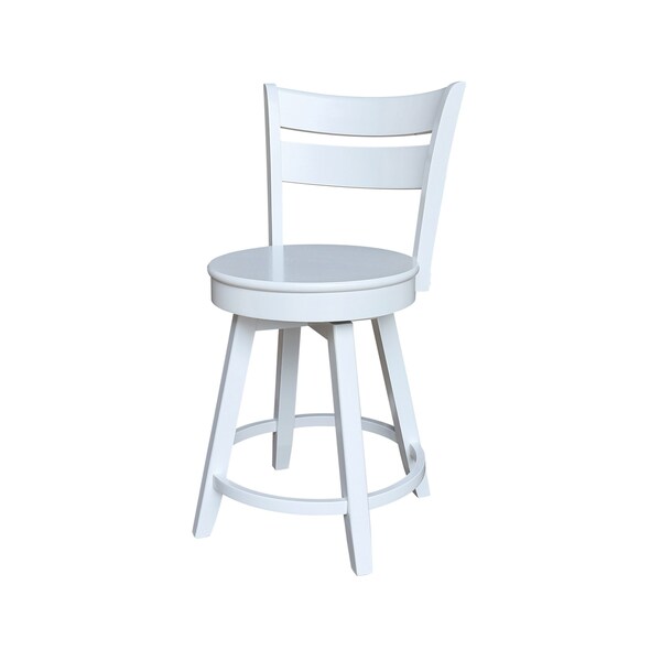 International Concepts 42 in. Solid Wood Dual Drop Leaf Dining Table with 2 Counter Height Stools in White - K08-42DPT-23-S800SW2