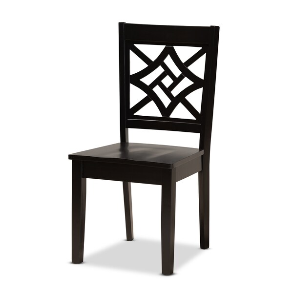 Baxton Studio Nicolette Modern and Contemporary Dark Brown Finished Wood 5-Piece Dining Set - 179-11385-8026-ZORO