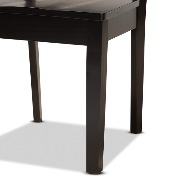 Baxton Studio Nicolette Modern and Contemporary Dark Brown Finished Wood 5-Piece Dining Set - 179-11385-8026-ZORO