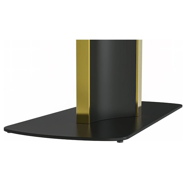 Leisuremod Rectangular 55.11 in W, 28 in L, Glass/Steel, Black - STBLG-55BL-G