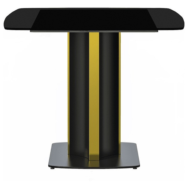 Leisuremod Rectangular 55.11 in W, 28 in L, Glass/Steel, Black - STBLG-55BL-G