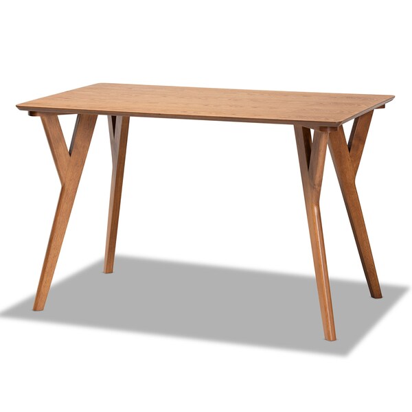Baxton Studio Odessa Mid-Century Modern Grey Fabric and Walnut Brown Finished Wood 4-Piece Dining Nook Set - 175-10843-10842-10840-ZORO