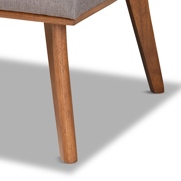 Baxton Studio Odessa Mid-Century Modern Grey Fabric and Walnut Brown Finished Wood 4-Piece Dining Nook Set - 175-10843-10842-10840-ZORO