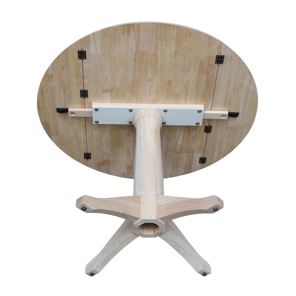 International Concepts Round 42 in Rd Dual Drop Leaf Pedestal Table, 30.3 inH, Unfinished, Ready to Finish, 42 in W, 42 in L - K-42DPT-27B