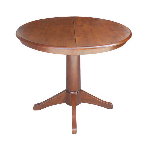 International Concepts Round 36 in Rd Top Pedestal Table, 12 in Leaf, 28.9 inH, Dining Height, Espresso, 36 in W, 48 in L - K581-36RXT-27B