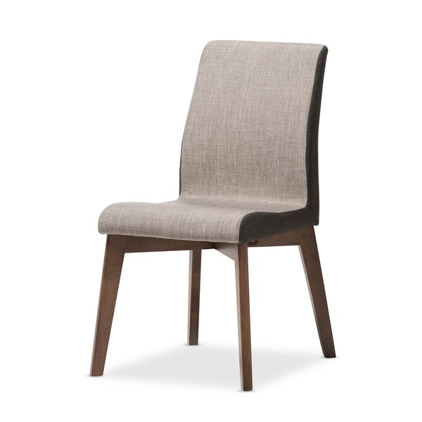 Baxton Studio Kimberly Mid-Century Modern Beige and Brown 5-Piece Dining Set - 145-7181-7946
