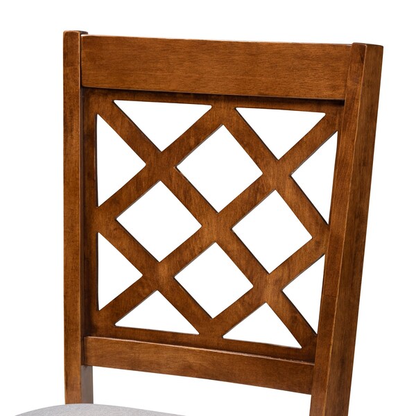 Baxton Studio Jana Modern and Contemporary Grey Fabric and Walnut Brown Finished Wood 7-Piece Dining Set - 174-10541-10893-ZORO