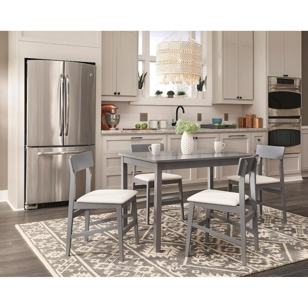 Progressive Furniture Dining Room Dining Table with 4 Chairs, Gray - 5 Piece - D859-10G