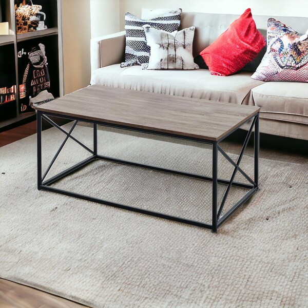 Homeroots Dark Taupe, Black Metal Table Set - 3 Piece - 366086