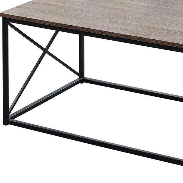 Homeroots Dark Taupe, Black Metal Table Set - 3 Piece - 366086