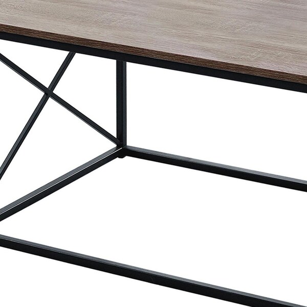 Homeroots Dark Taupe, Black Metal Table Set - 3 Piece - 366086