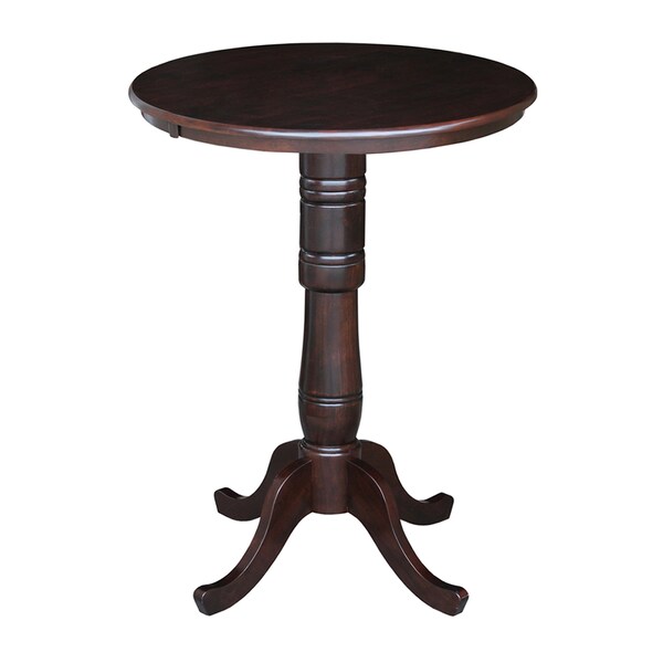 International Concepts Round 30 in Round Top Pedestal Table, 40.9 inH, Rich Mocha, 30 in W, 30 in L, 40.9 in H, Wood - K15-30RT-6B-2
