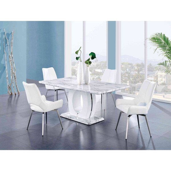 Global Furniture Usa Contemporary Marble, Paper D894Dt + D4878Ndc White - 2826
