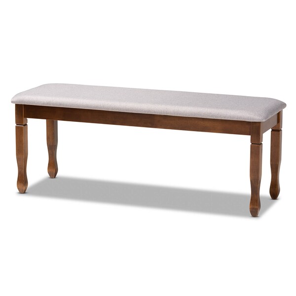 Baxton Studio Reneau Grey Upholstered and Walnut Wood 6-Piece Dining Set - 173-9882-10923-10520