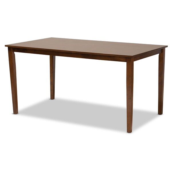 Baxton Studio Reneau Grey Upholstered and Walnut Wood 6-Piece Dining Set - 173-9882-10923-10520