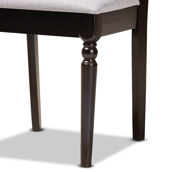 Baxton Studio Eliza Grey Upholstered and Walnut Wood 5-Piece Dining Set - 169-9730-10896