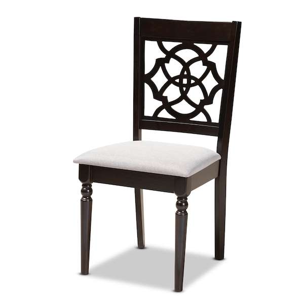 Baxton Studio Eliza Grey Upholstered and Walnut Wood 5-Piece Dining Set - 169-9730-10896