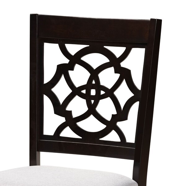 Baxton Studio Eliza Grey Upholstered and Walnut Wood 5-Piece Dining Set - 169-9730-10896