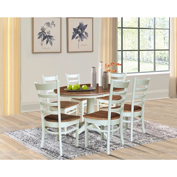 Whitewood Industries Rectangular Extension Dining Table W/ 6 Chairs, 36 in W, 30.1 in L, 48 in H, Parawood, 7 - K79-36RXT-27B-C617-6