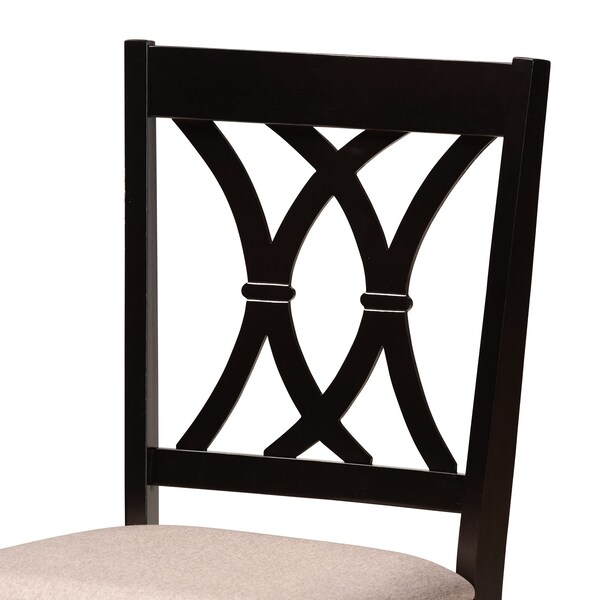 Baxton Studio Millie Sand Upholstered and Dark Brown Wood 5-Piece Dining Set - 169-9403-10896