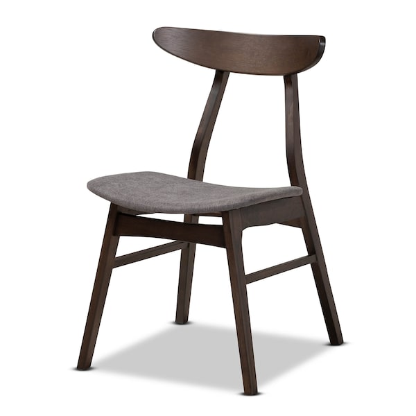 Baxton Studio Britte Dark Grey Upholstered Dark Oak Wood 5-Piece Dining Set - 161-10467-10464
