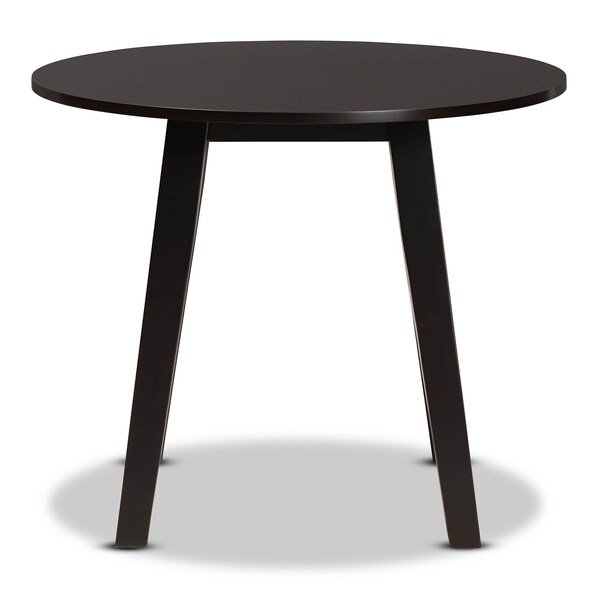 Baxton Studio Ela Dark Brown Finished 35-Inch-Wide Round Wood Dining Table - 169-10896