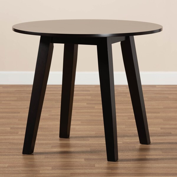 Baxton Studio Ela Dark Brown Finished 35-Inch-Wide Round Wood Dining Table - 169-10896