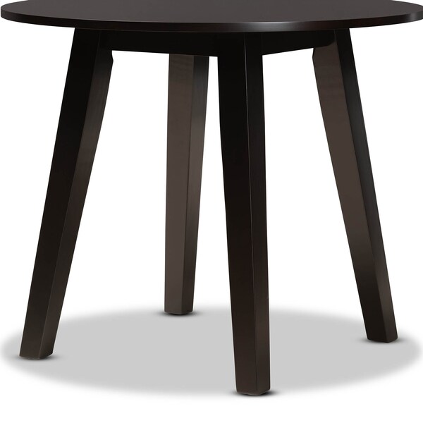 Baxton Studio Ela Dark Brown Finished 35-Inch-Wide Round Wood Dining Table - 169-10896