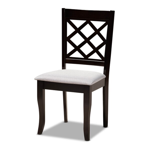 Baxton Studio Daisy Grey Upholstered and Dark Brown Finished Wood 5-Piece Dining Set - 173-9726-10896