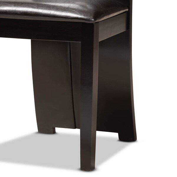 Baxton Studio Torin Dark Brown Upholstered and Finished Wood 5-Piece Dining Set - 170-8036-10896