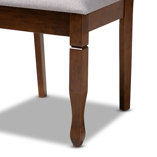 Baxton Studio April Grey Upholstered and Walnut Wood 5-Piece Dining Set - 173-9882-10901