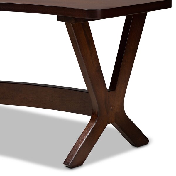 Baxton Studio Berlin Black Upholstered Walnut Finished 6-Piece Wood Dining Set - 155-9547-9546-9545