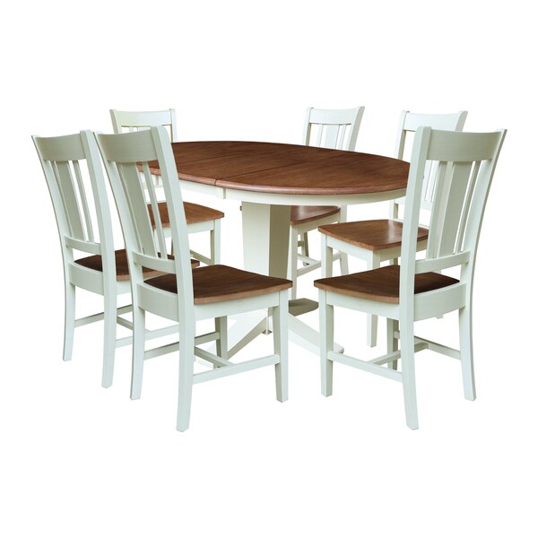 Whitewood Industries Rectangular Extension Dining Table W/ 6 Chairs, 36 in W, 30.1 in L, 48 in H, Parawood, 7 - K79-36RXT-23B-C10-6