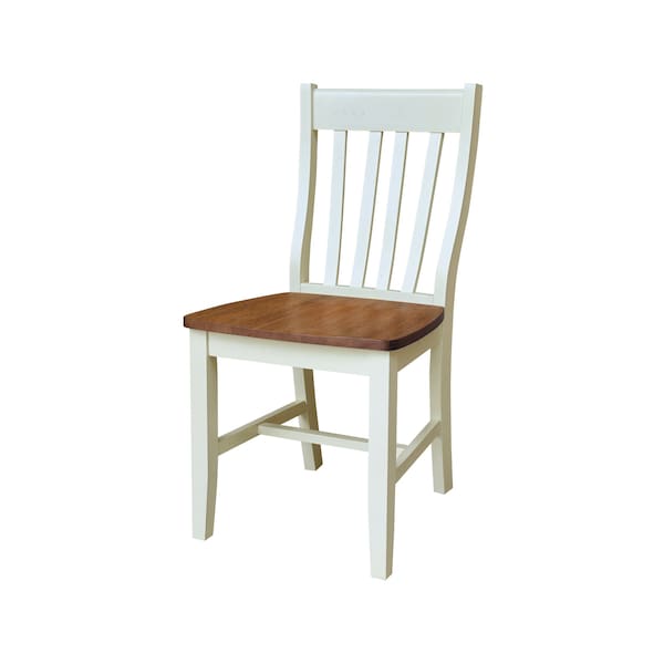 Whitewood Industries Rectangular Fixed Top Table W/ 4 Chairs, 36 in W, 29.1 in L, 36 in H, Parawood, Hickory/Shell, 5 - K79-36RT-C61-4