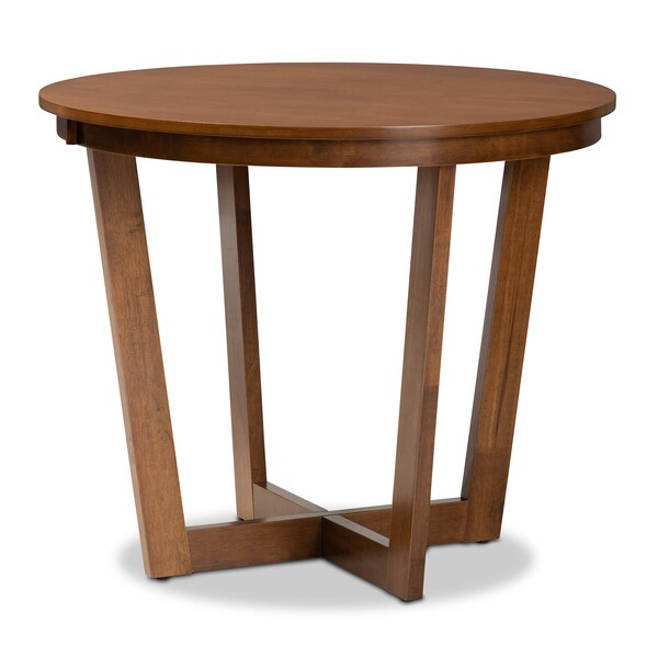 Baxton Studio Julie Grey Upholstered and Walnut Wood 5-Piece Dining Set - 172-9878-10897