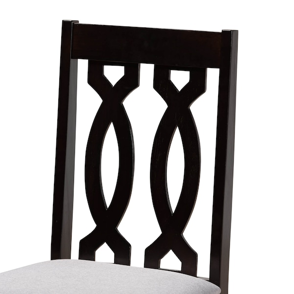 Baxton Studio Imogen Grey Upholstered and Brown Finished Wood 5-Piece Dining Set - 170-9734-10896