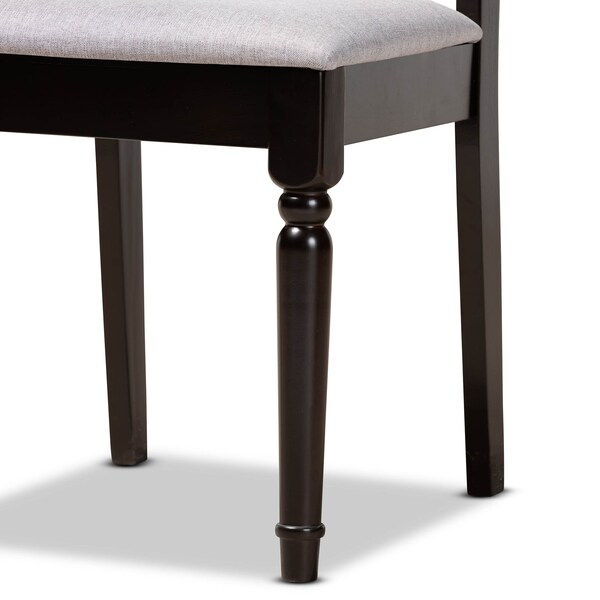 Baxton Studio Imogen Grey Upholstered and Brown Finished Wood 5-Piece Dining Set - 170-9734-10896