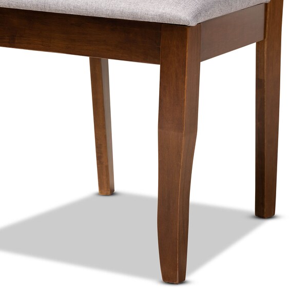 Baxton Studio Zoe Grey Upholstered and Walnut Wood 5-Piece Dining Set - 173-9874-10899