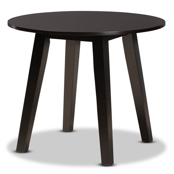 Baxton Studio Miya Dark Brown Upholstered and Dark Brown Wood 5-Piece Dining Set - 169-8031-10896