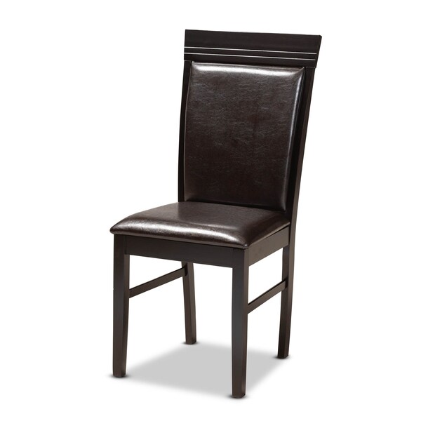 Baxton Studio Miya Dark Brown Upholstered and Dark Brown Wood 5-Piece Dining Set - 169-8031-10896