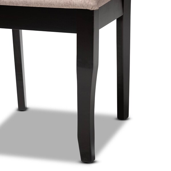 Baxton Studio Verner Sand Upholstered Dark Brown Finished 7-Piece Wood Dining Set - 170-10531-10519