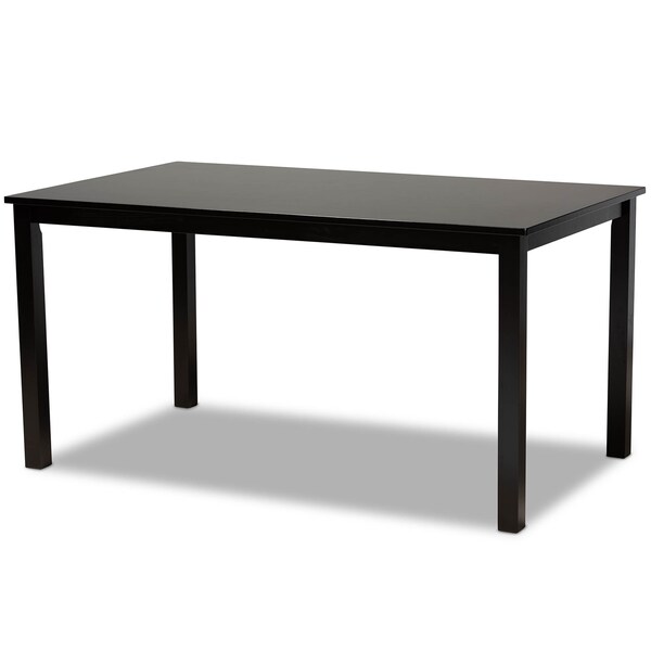 Baxton Studio Verner Sand Upholstered Dark Brown Finished 7-Piece Wood Dining Set - 170-10531-10519