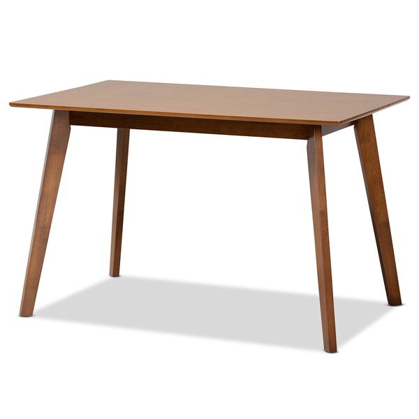 Baxton Studio Katya Mid-Century Modern Sand Fabric and Walnut Brown Finished Wood 5-Piece Dining Set - 183-11636-11644-ZORO