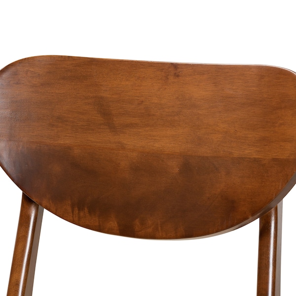 Baxton Studio Katya Mid-Century Modern Sand Fabric and Walnut Brown Finished Wood 5-Piece Dining Set - 183-11636-11644-ZORO