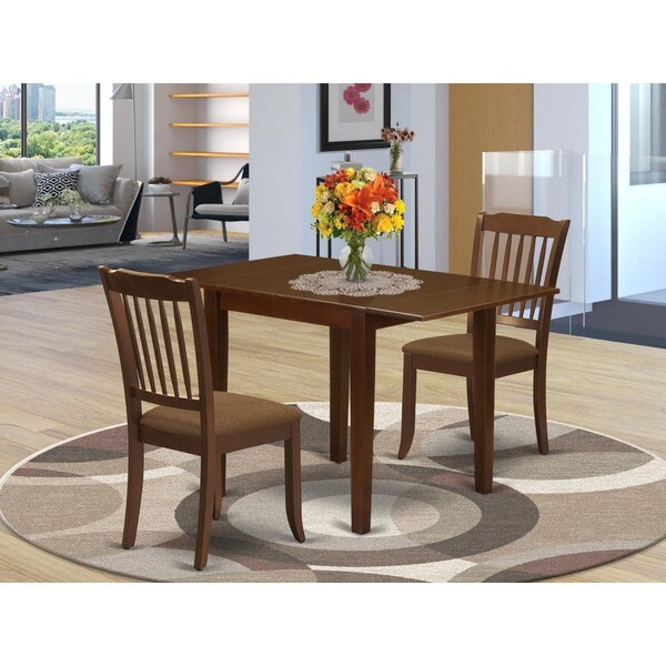 East West Furniture Norden Dining Room Set - Mahogany, Set of 3 - NDDA3-MAH-C